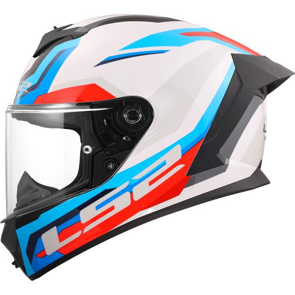 Casco Moto Integral LS2 FF820 Rapid III Hyper Blanco Azul Rojo