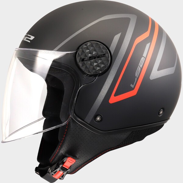 Casco Moto Jet LS2 OF558 Sphere Lux II Minim Negro Rojo