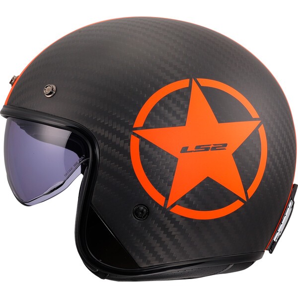 [366016252L] Casco Moto Jet LS2 OF601 Bob II C Star Naranja (L)