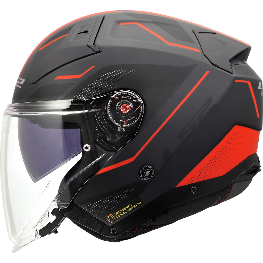 [3660322313XL] LS2 OF603 INFINITY II VEYRON RED-06 Negro Gris (3XL)
