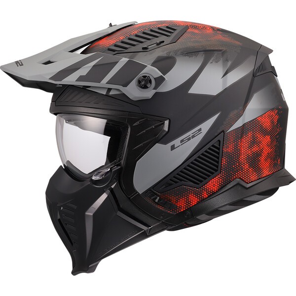 [366062531L] Casco Moto Jet LS2 OF606 Drifter Gas Gris Rojo (L)