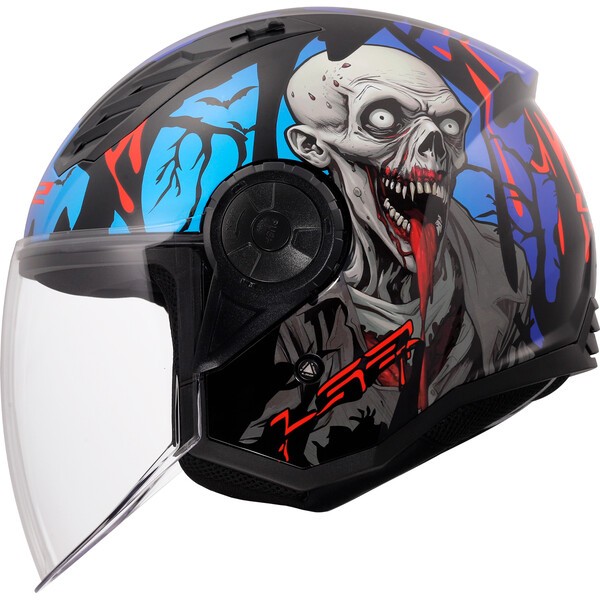 [3661625263XL] LS2 OF616 AIRFLOW II ZOMBIE II BLUE-06 Negro Rojo (3XL)