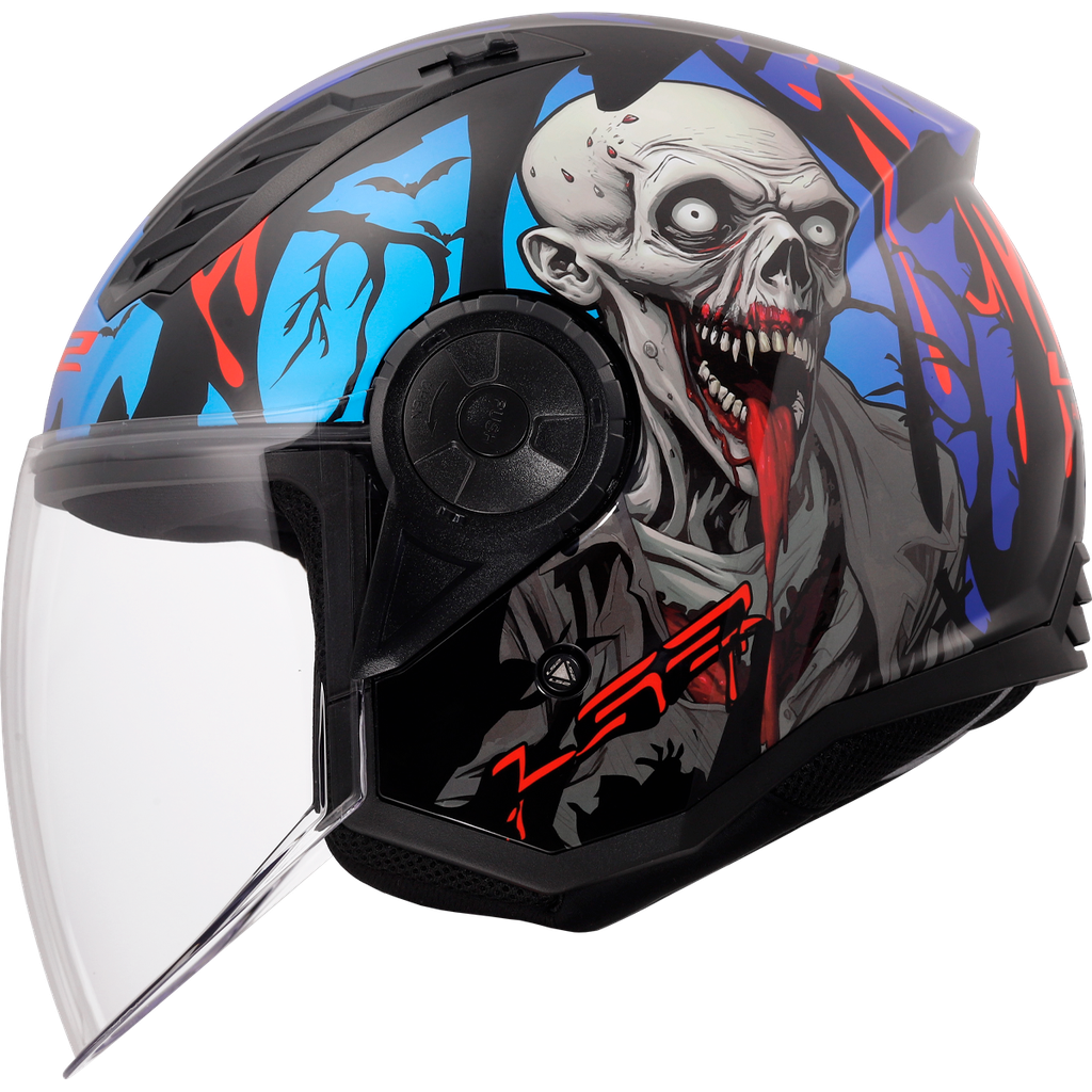 LS2 OF616 AIRFLOW II ZOMBIE II BLUE-06 Negro Rojo
