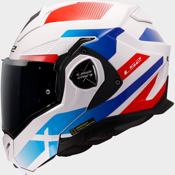 [5690125023XL] Casco Moto Modular LS2 FF901 Advant X Nova Blanco Azul Rojo (3XL)