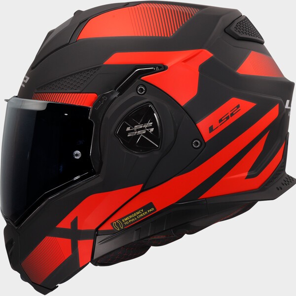Casco Moto Modular LS2 FF901 Advant X Nova Negro Rojo