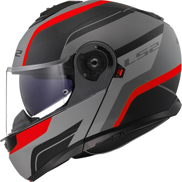 [5690822313XL] Casco Moto Modular LS2 FF908 Strobe II Monza Negro Gris Rojo (3XL)