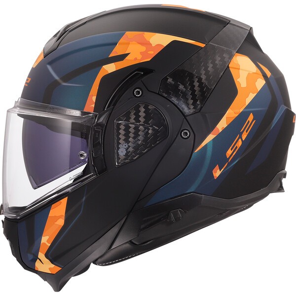 [5691024513XL] Casco Moto Modular LS2 FF910 Advant II Glide Negro Naranja (3XL)