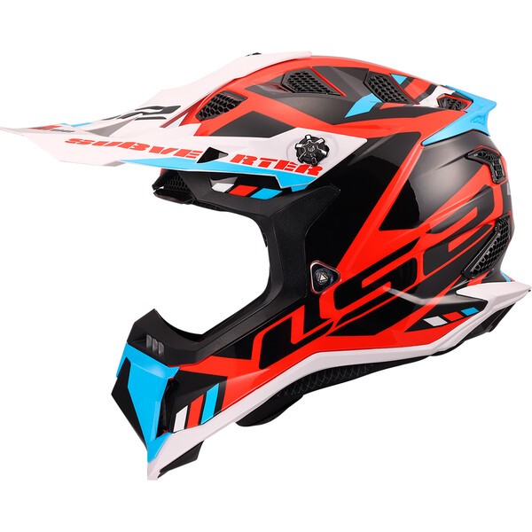 [4670030323XL] Casco Moto Cross LS2 MX700 Subverter Stomp Blanco Azul Rojo (3XL)