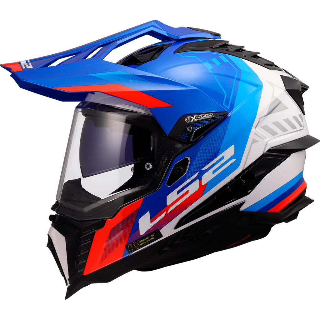 LS2 MX701 EXPLORER HEXA RED-06 Blanco Azul