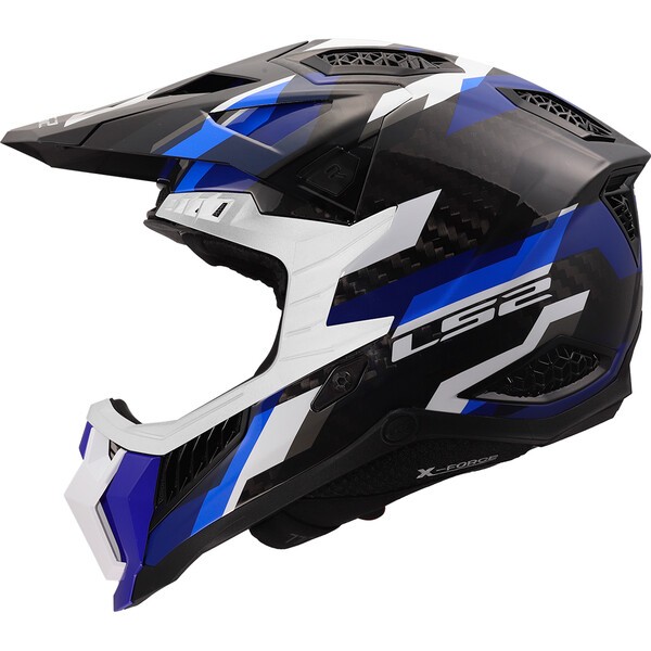 [4670325263XL] Casco Moto Cross LS2 MX703 X-force Phantom Azul Blanco (3XL)