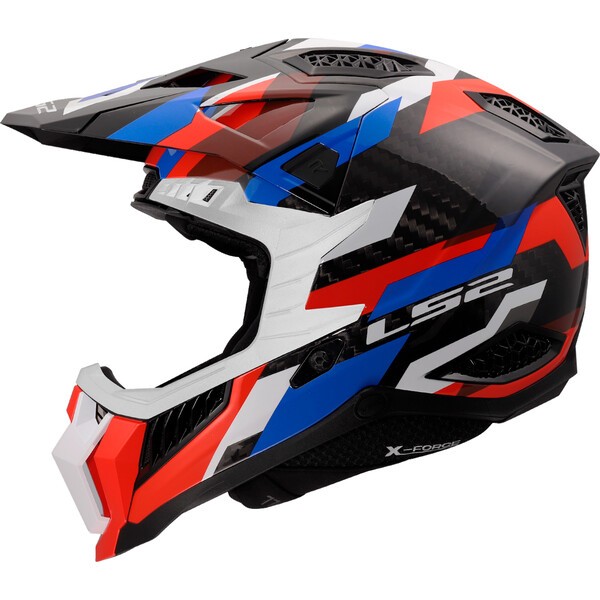 [4670325323XL] Casco Moto Cross LS2 MX703 X-force Phantom Blanco Azul Rojo (3XL)