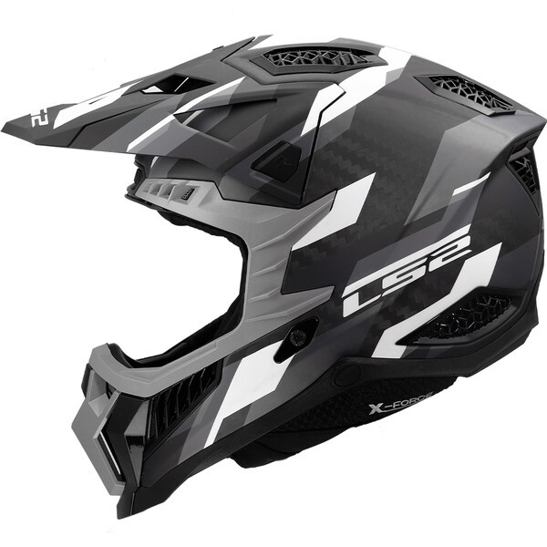 [4670325653XL] Casco Moto Cross LS2 MX703 X-force Phantom Negro Gris (3XL)