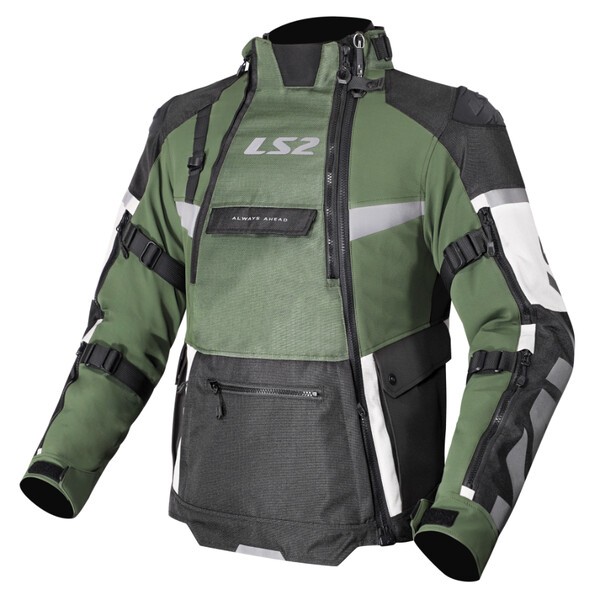 Chaqueta Moto LS2 X-master Hombre Negro Verde Gris
