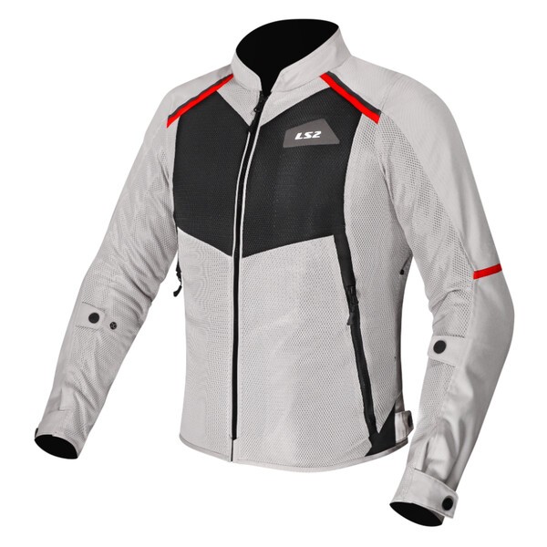 [64330S00073XL] Chaqueta Moto LS2 Breeze Mujer Gris Negro Rojo (3XL)