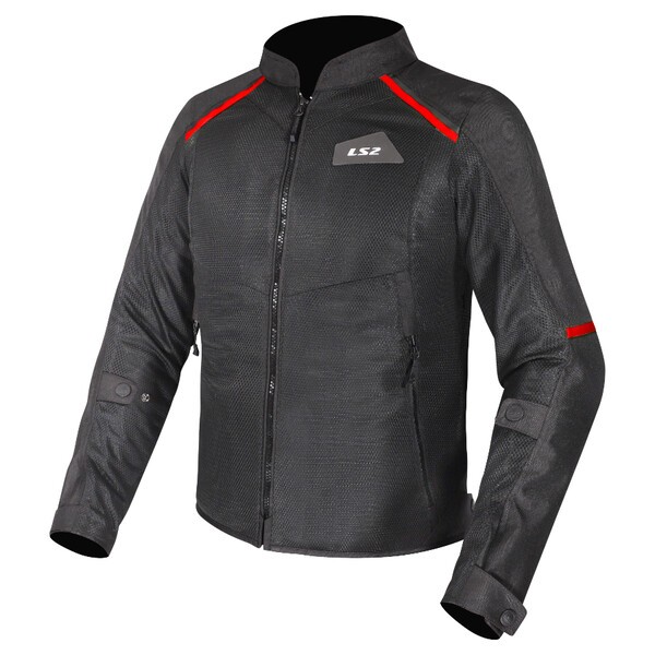 Chaqueta Moto LS2 Breeze Hombre Negro Rojo