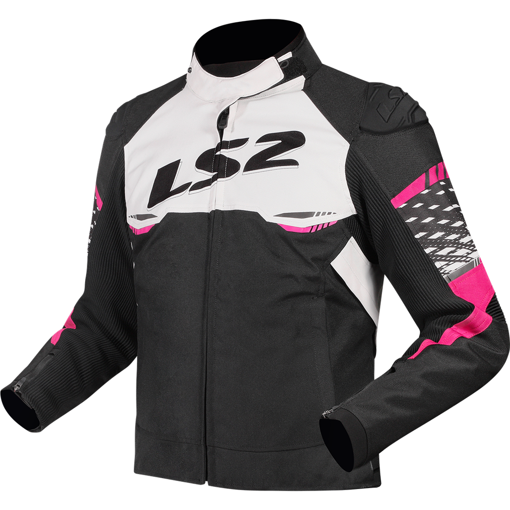[64270W0046XS] LS2 APEX LADY JACKET BLACK WHITE PINK (XS)