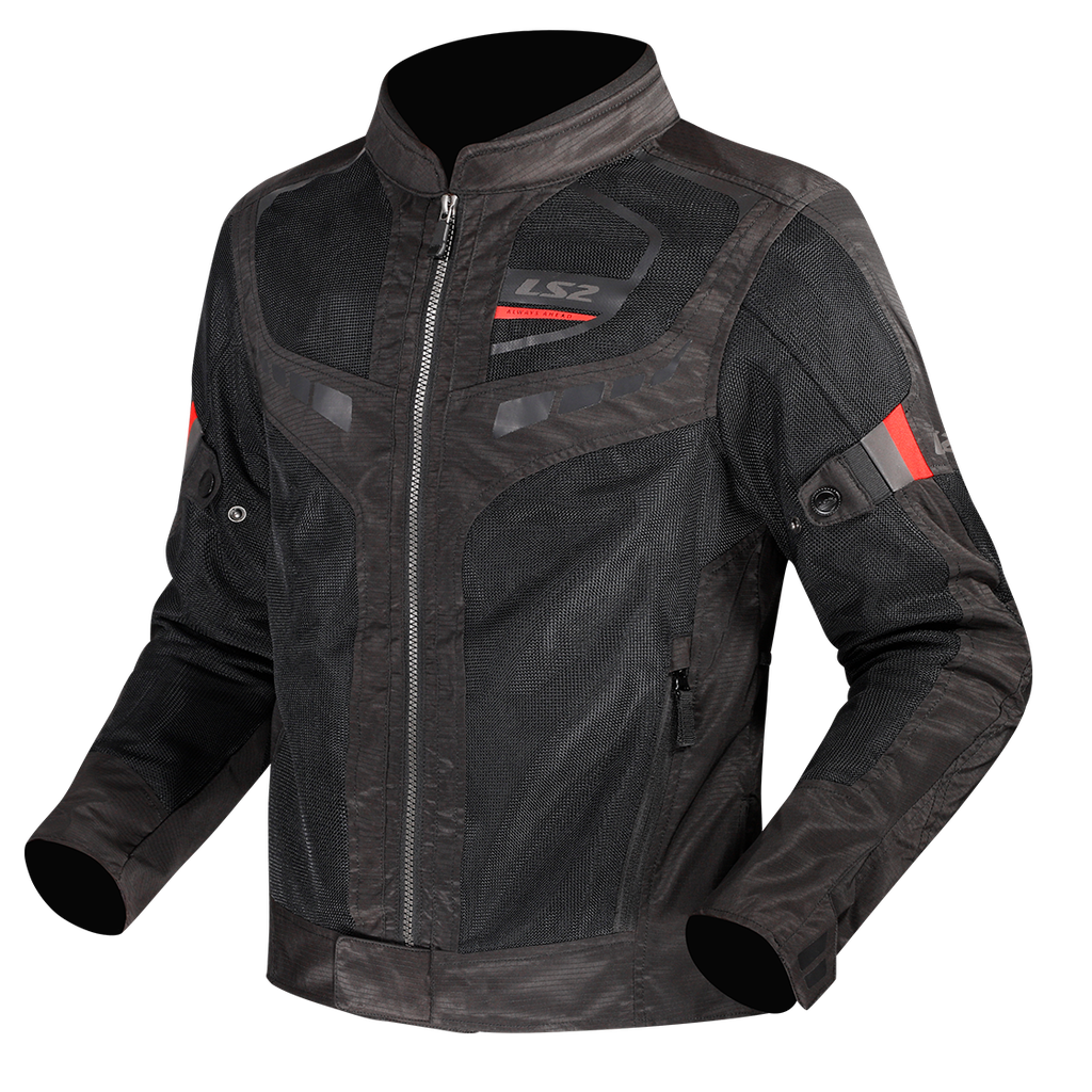 Chaqueta Moto Verano LS2 Garda Air Hombre Negro Rojo