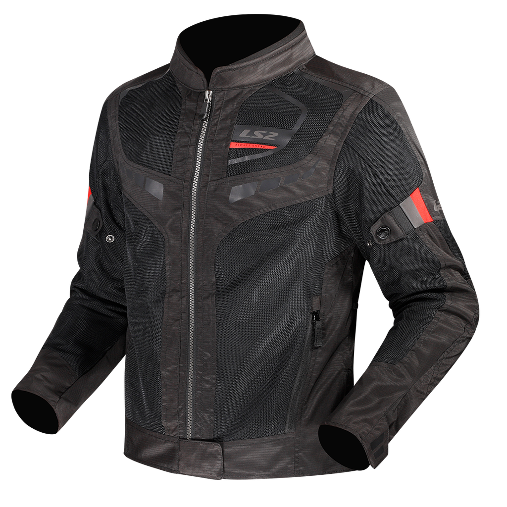 Chaqueta Moto LS2 Garda Air Mujer Negro Rojo