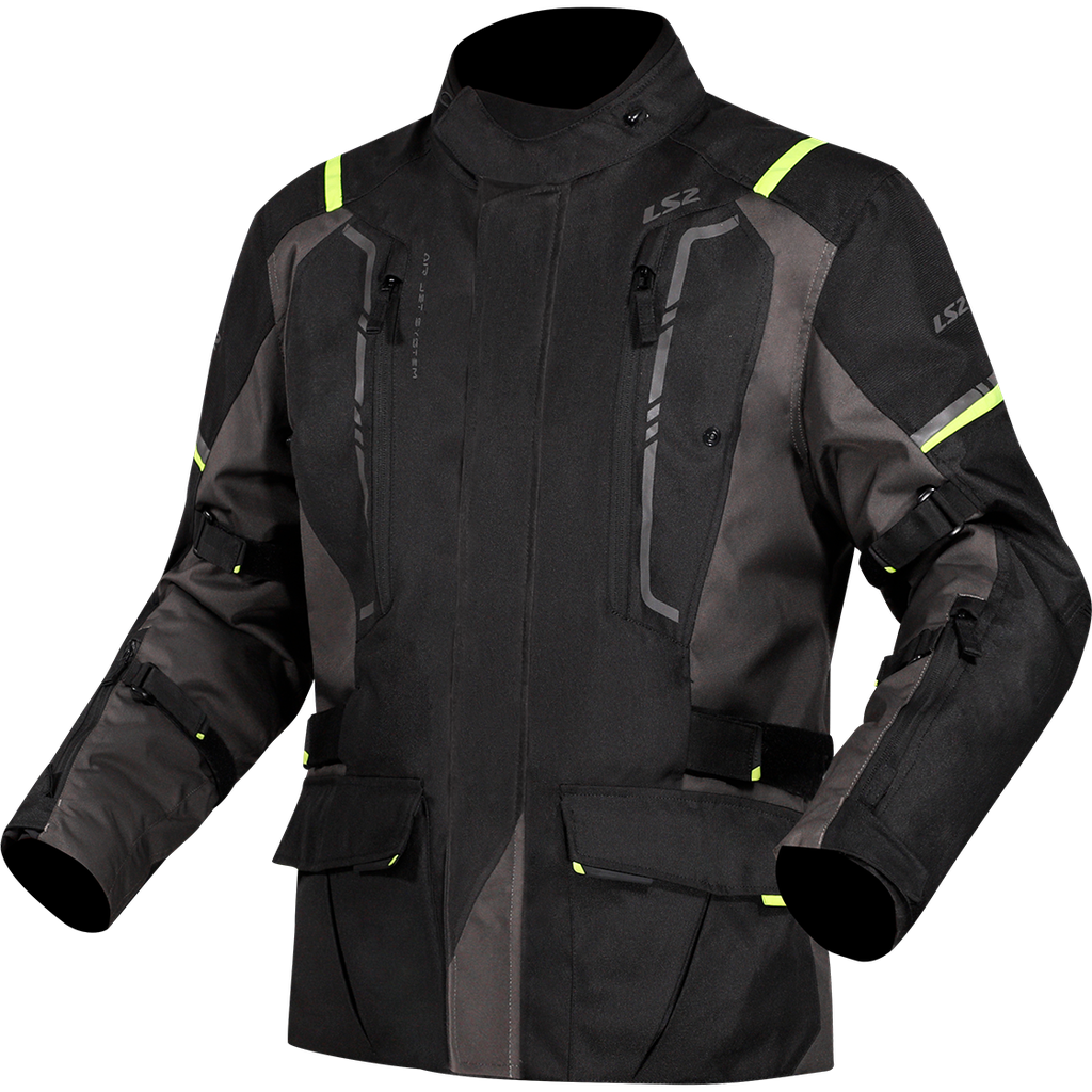 [64250W0154S] LS2 NARVIK MAN JACKET GREY BLACK H-V YELLOW (S)