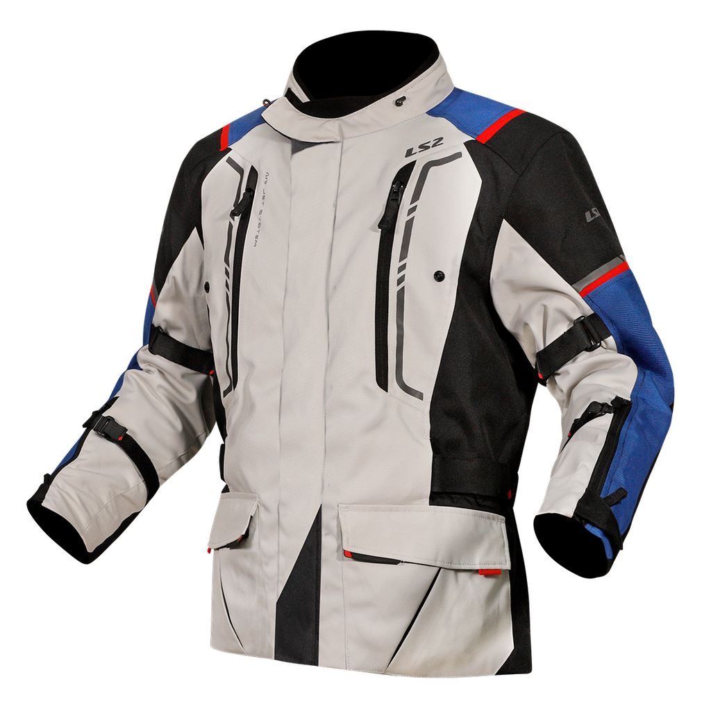 Chaqueta Moto LS2 Narvik Hombre Azul Negro Gris Rojo