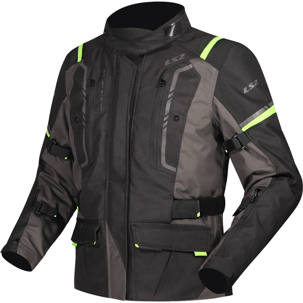 Chaqueta Moto LS2 Narvik Mujer Gris Negro Amarillo