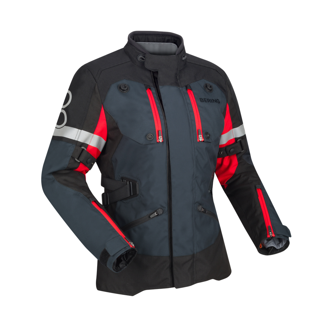 [BTV1171T6] Chaqueta Bering Halifax - En 17353 Mujer Negro/Antracita/Rojo (T6)