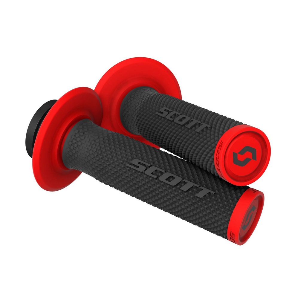 [SC2924521042222] Puños para Moto Scott SX2 Lock On con Cámara Set Negro / Rojo