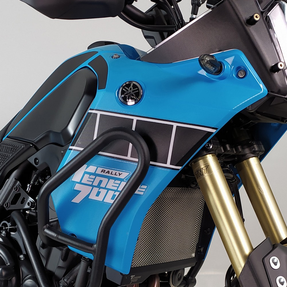 Protector Adhesivo Uniracing Lateral Yamaha Tenere 700 Rally 20-21 Negro / Transparente