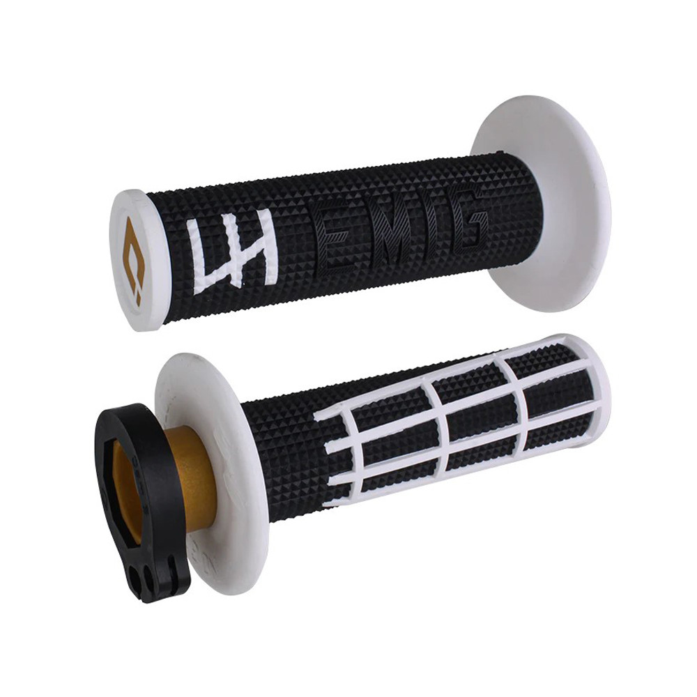 Puños ODI Emig 2.0 V2 Lock-On Negro / Blanco