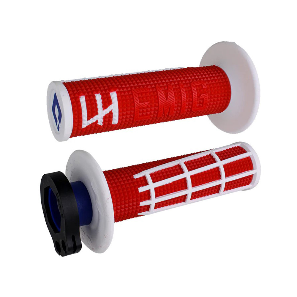 [H36E2RW] Puños ODI Emig 2.0 V2 Lock-On Rojo / Blanco