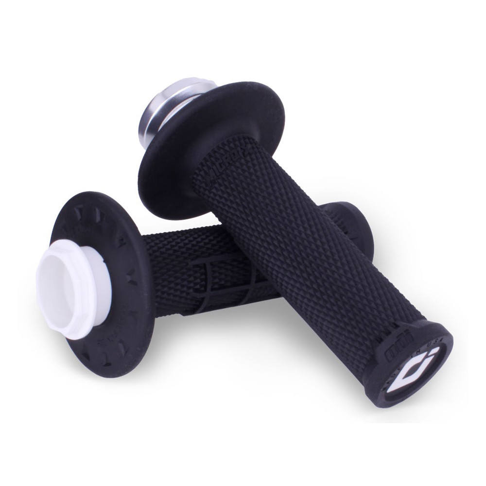 Puños ODI Micro-X V2 Lock-On Half-Waffle Negro / Plata