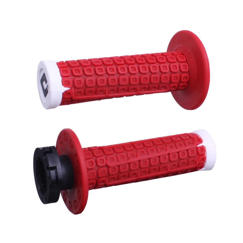 [H36NDRW] Puños ODI Nomad D3O Lock-On Off Road Rojo / Blanco / Plata