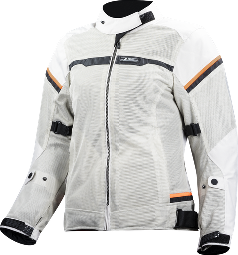Chaquetas LS2 Riva Lady Jacket Light Grey H-V Orange