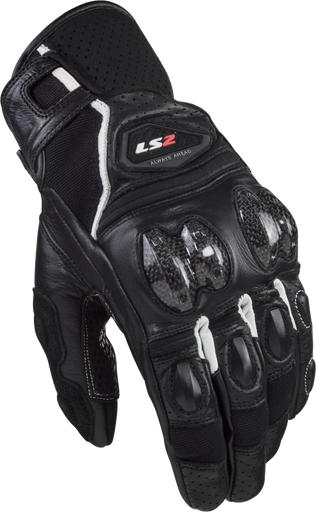Guantes LS2 Spark 2 Leather Man Gloves Black White