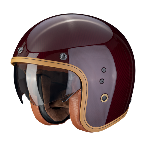 Casco Scorpion Jet Belfast Evo Carbon Solid Rojo