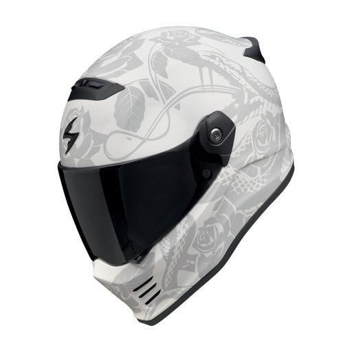 Casco Scorpion Integral Covert Fx Dragon Gris Mate-Plata