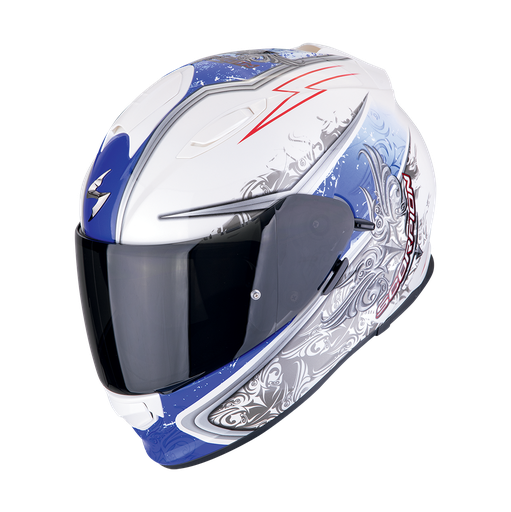 Casco Scorpion Integral Exo-491 Run Blanco-Azul