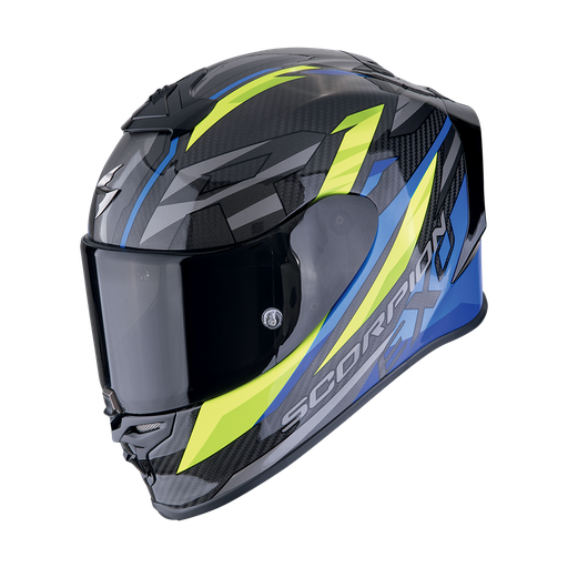 Scorpion Exo-R1 Evo Carbon Air Runner Black-Blue-Neon Yellow