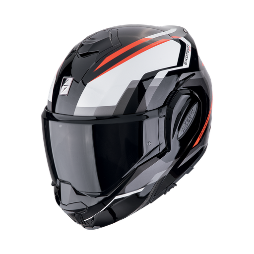 Casco Scorpion Modular Exo-Tech Evo Furio Negro-Rojo