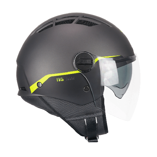 Casco jet CGM 116G AIR BICO Grafito amarillo fluo mate