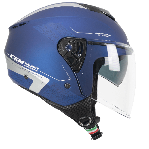 Casco jet CGM 126G IPER CITY Azul plata satinado