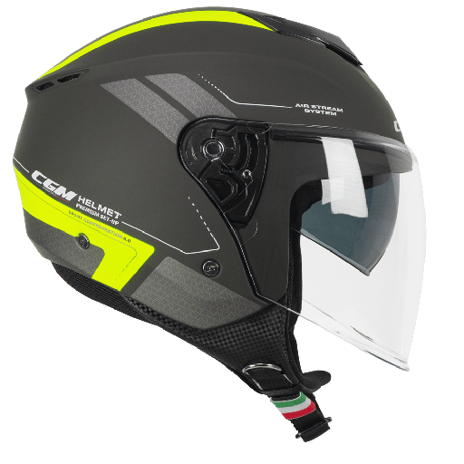 Casco jet CGM 126G IPER CITY Grafito Amarillo fluo mate