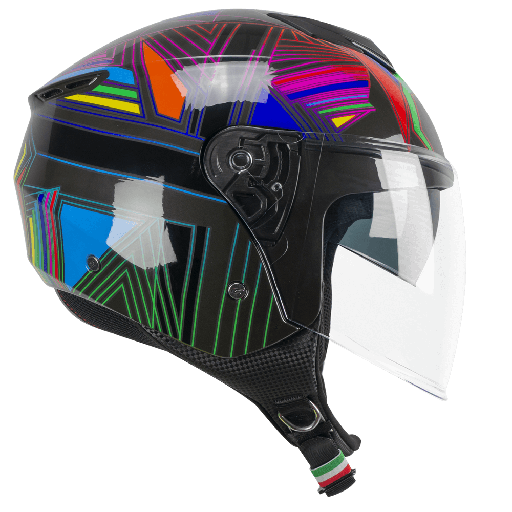Casco jet CGM 126S HYPER DISCO Grafito Verde Fucsia