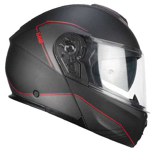 Casco modular CGM 560G MAD RIDE Negro Rojo mate