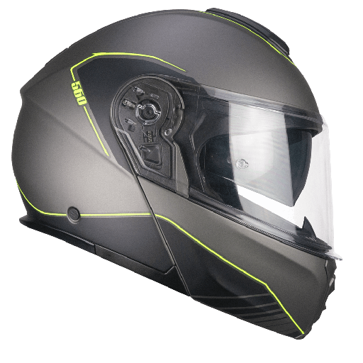 Casco modular CGM 560G MAD RIDE Grafito Amarillo fluo mate