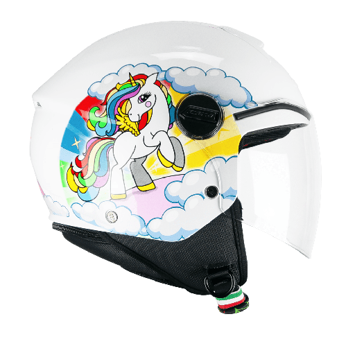 Casco infantil CGM 261D MINI DREAMS Blanco Fucsia Celeste