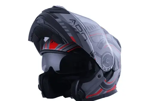 Casco modular ADN Audace Pulsar gris y rojo