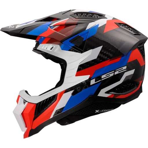 Casco Moto Cross LS2 MX703 X-force Phantom Blanco Azul Rojo - outlet MotoStore Valencia