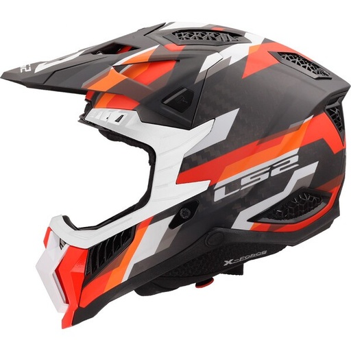 Casco Moto Cross LS2 MX703 X-force Phantom Naranja Rojo - outlet MotoStore Valencia