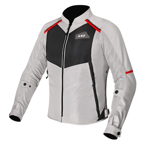 Chaqueta Moto Verano LS2 Breeze Mujer Gris/Negro/Rojo Ventilada CE